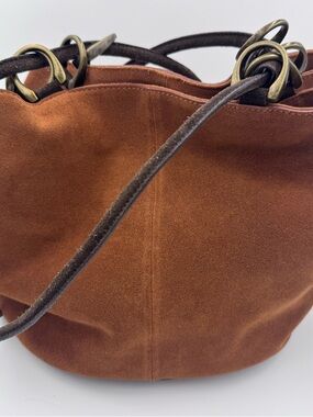 Brown Suede Women’s Shoulder Bag Medium Boho Country Cow Leather